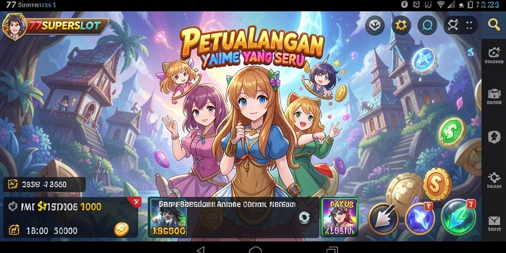 Tampilan gameplay seru di dunia Anime 77SUPERSLOT.