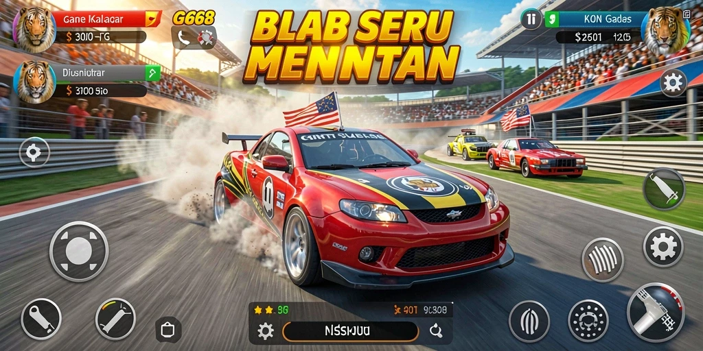 Tampilan menakjubkan dari gameplay balap di G668.