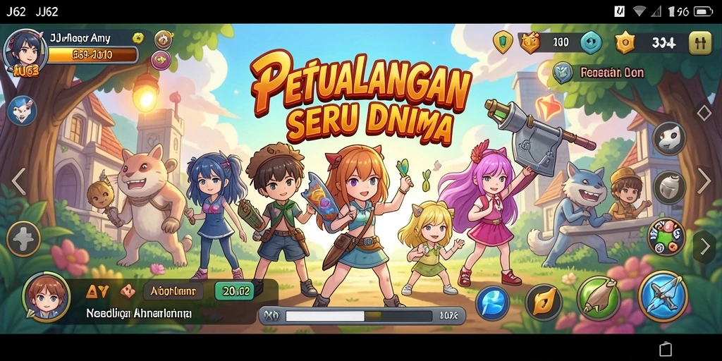 Tampilan menawan dari gameplay <strong>JJ62</strong> yang penuh aksi dan karakter anime.