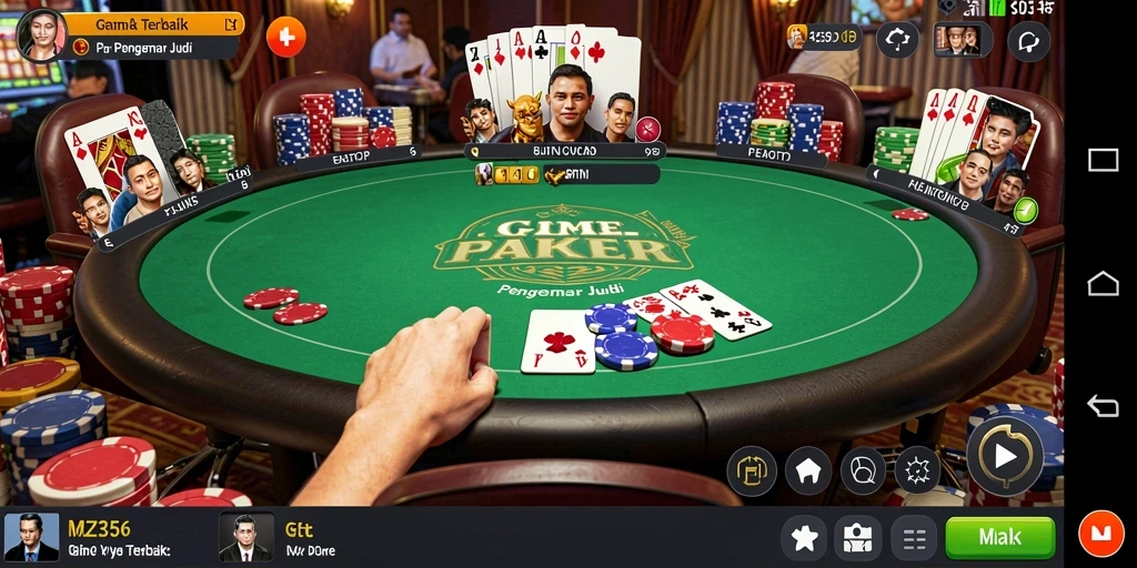 Tampilan gameplay seru dalam MZ356 game Poker.