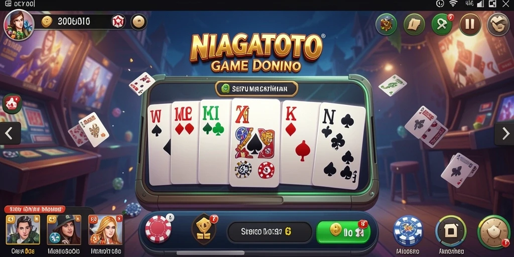 Tampilan gameplay seru dalam NIAGATOTO dengan domino yang menantang.