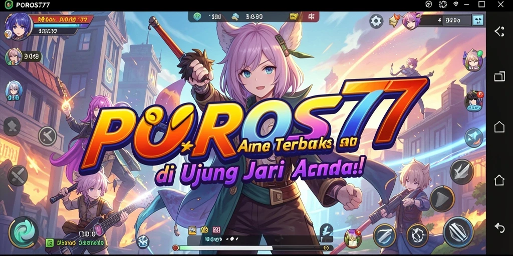 Tampilan gameplay POROS77 dengan karakter anime yang fantastis.