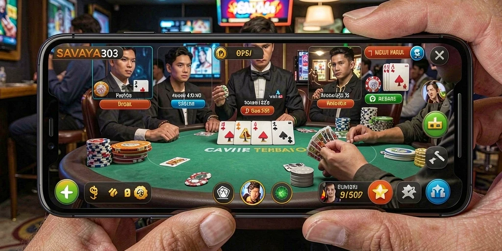 Tampilan gameplay poker yang menarik dan mendebarkan di SAVAYA303.